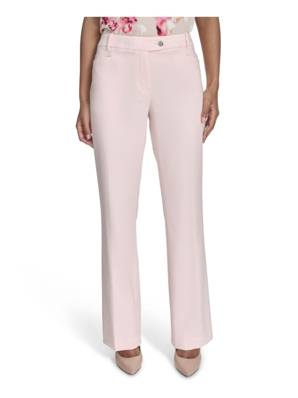 Calvin Klein *Defect* Modern Straight-Leg Dress Pants Pink Petite Size 14P $99